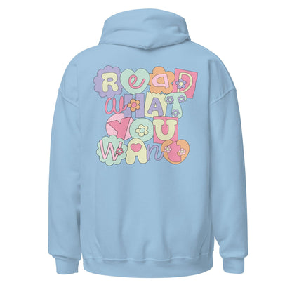 Read What You Want Hoodie - The Bean Workshop - book lover, hoodie, read everyday, reader, valentine, Valentine's Day Picks