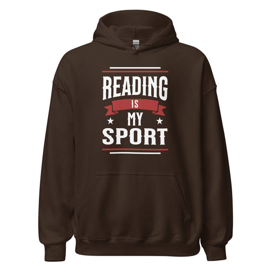 Reading Is My Sport Hoodie - The Bean Workshop - Book Lover Valentine's Day Gift, Bookish Apparel, Bookish Humor, Collegiate, Cozy Hoodie, Funny Bookworm Pullover, Funny Quote, Gift for Readers, Loungewear, Reading Hoodie, Reading Is My Sport Hoodie, Retro Varsity, Sporty Style