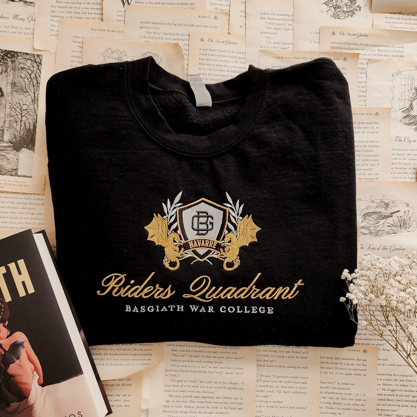 Riders Quadrant Embroidered Sweatshirt - The Bean Workshop - embroidered, fourth wing, rebecca yarros, sweatshirt