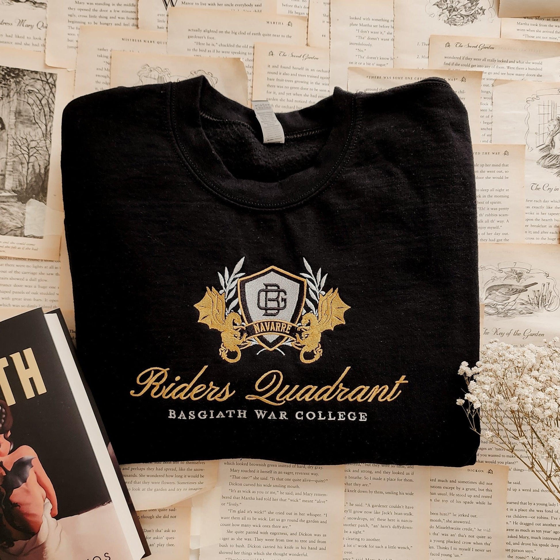 Riders Quadrant Embroidered Sweatshirt - The Bean Workshop - embroidered, fourth wing, rebecca yarros, sweatshirt