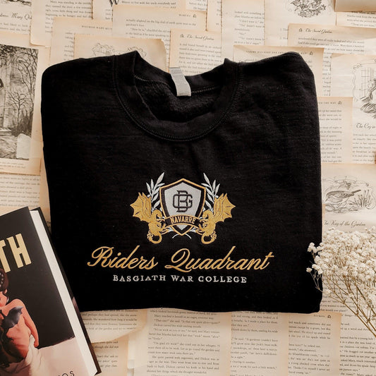 Riders Quadrant Embroidered Sweatshirt - The Bean Workshop - embroidered, fourth wing, rebecca yarros, sweatshirt