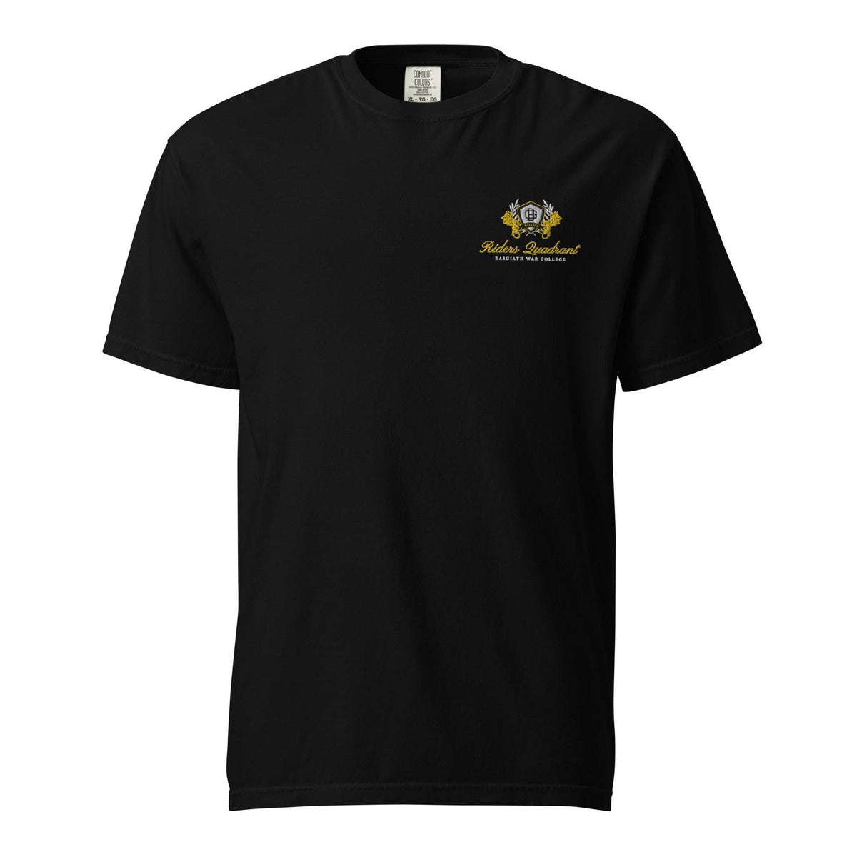 Riders Quadrant Embroidered T-shirt - The Bean Workshop - box tee, embroidered, fourth wing, rebecca yarros