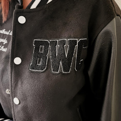 Riders Quadrant Varsity Bomber Jacket - The Bean Workshop - fourth wing, iron flame, onyx storm, rebecca yarros, varsity jacket