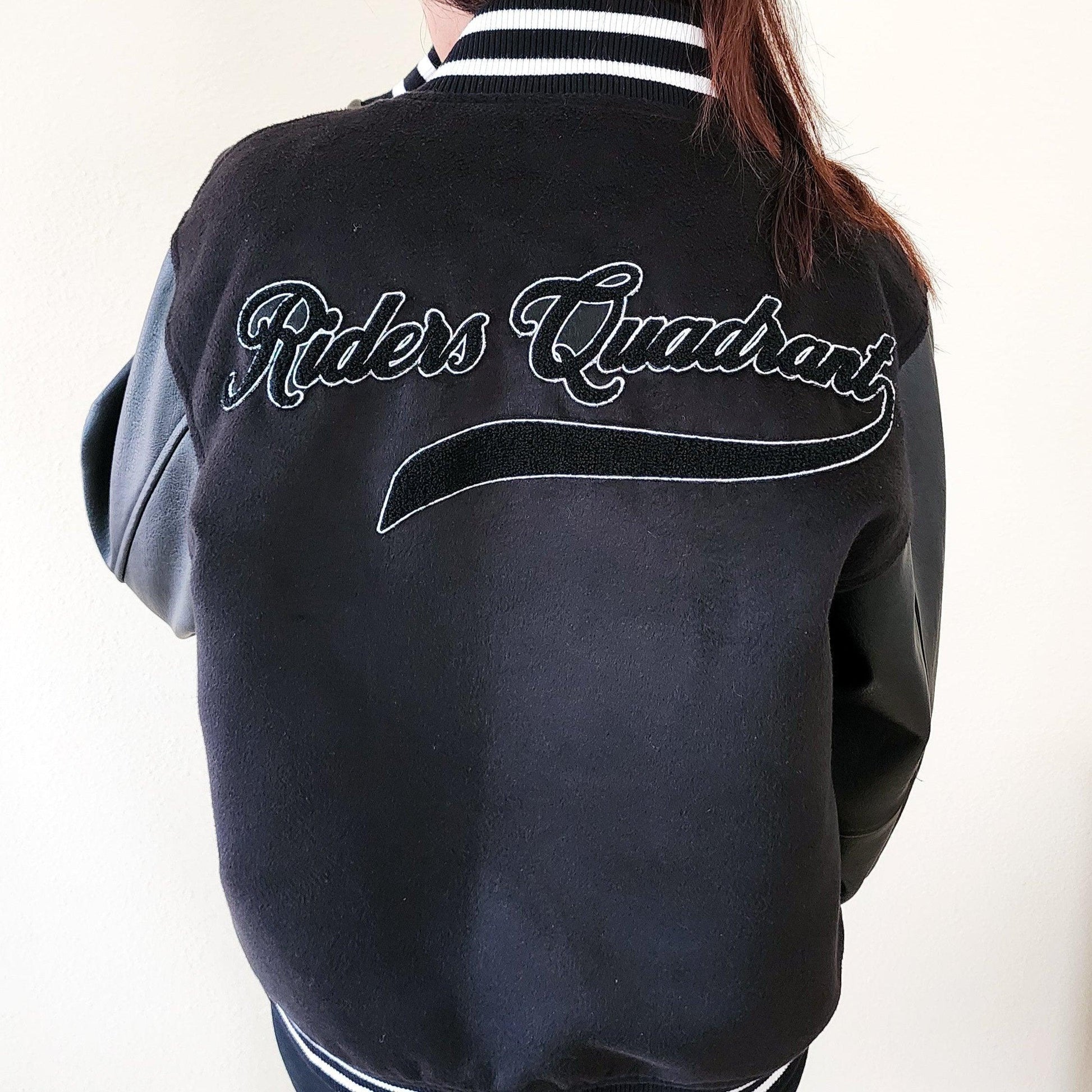 Riders Quadrant Varsity Bomber Jacket - The Bean Workshop - fourth wing, iron flame, onyx storm, rebecca yarros, varsity jacket