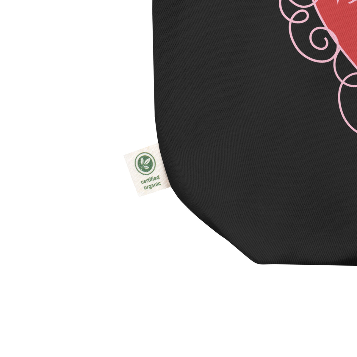 Romance Reader Organic Cotton Twill Tote Bag - The Bean Workshop - Book Bag, Book Club, Bookstore Haul, Canvas Tote, Coquette Bookworm Bag, Cute, Galentine's Day, Gift for Her, Heart Design, Romance Reader Tote Bag, Romantic, Spicy Books, tote bag, Valentine's Library Tote for Book Lovers