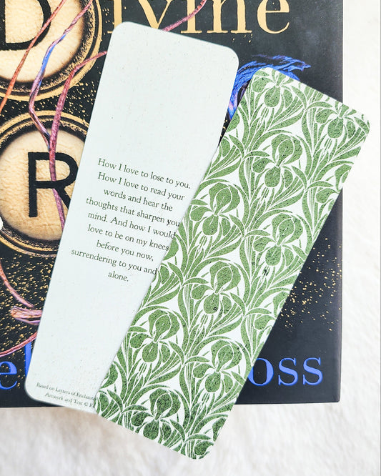 Ruthless Vows Bookmark | Divine Rivals Series by Rebecca Ross - The Bean Workshop - book lover gift, bookish bookmark, bookish gift, bookmark, Divine Rivals, Divine Rivals merch, enemies to lovers, fantasy romance, Iris and Roman, Letters of Enchantment, Rebecca Ross, Rebecca Ross merch, Ruthless Vows