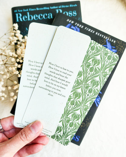 Ruthless Vows Bookmark | Divine Rivals Series by Rebecca Ross - The Bean Workshop - book lover gift, bookish bookmark, bookish gift, bookmark, Divine Rivals, Divine Rivals merch, enemies to lovers, fantasy romance, Iris and Roman, Letters of Enchantment, Rebecca Ross, Rebecca Ross merch, Ruthless Vows