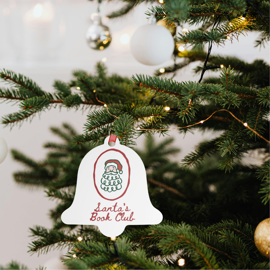 Santa's Book Club Double-sided Metal Ornaments