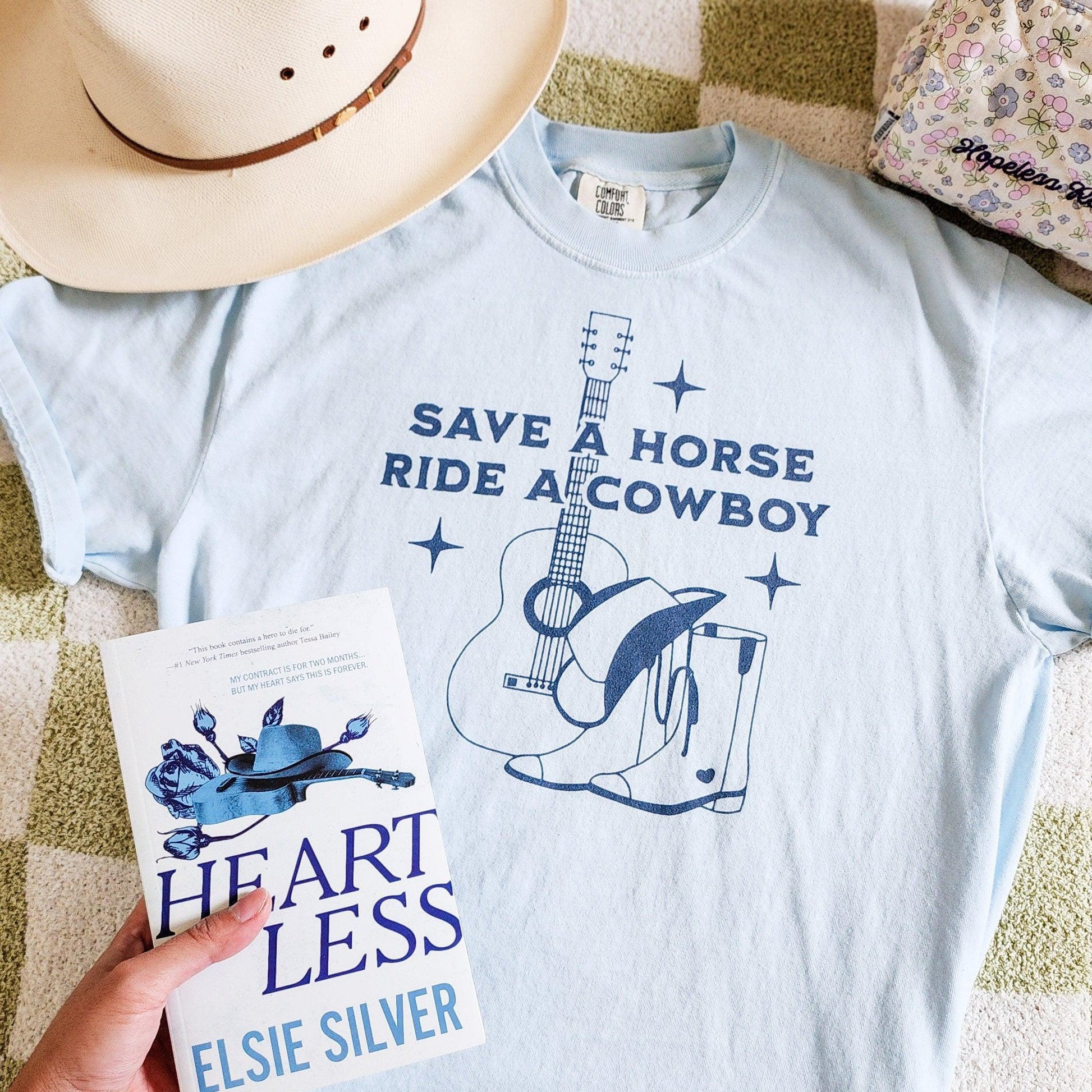 Save a Horse Ride a Cowboy Tee Shirt - The Bean Workshop - box tee, cade eaton, chestnut springs, elsie silver, heartless