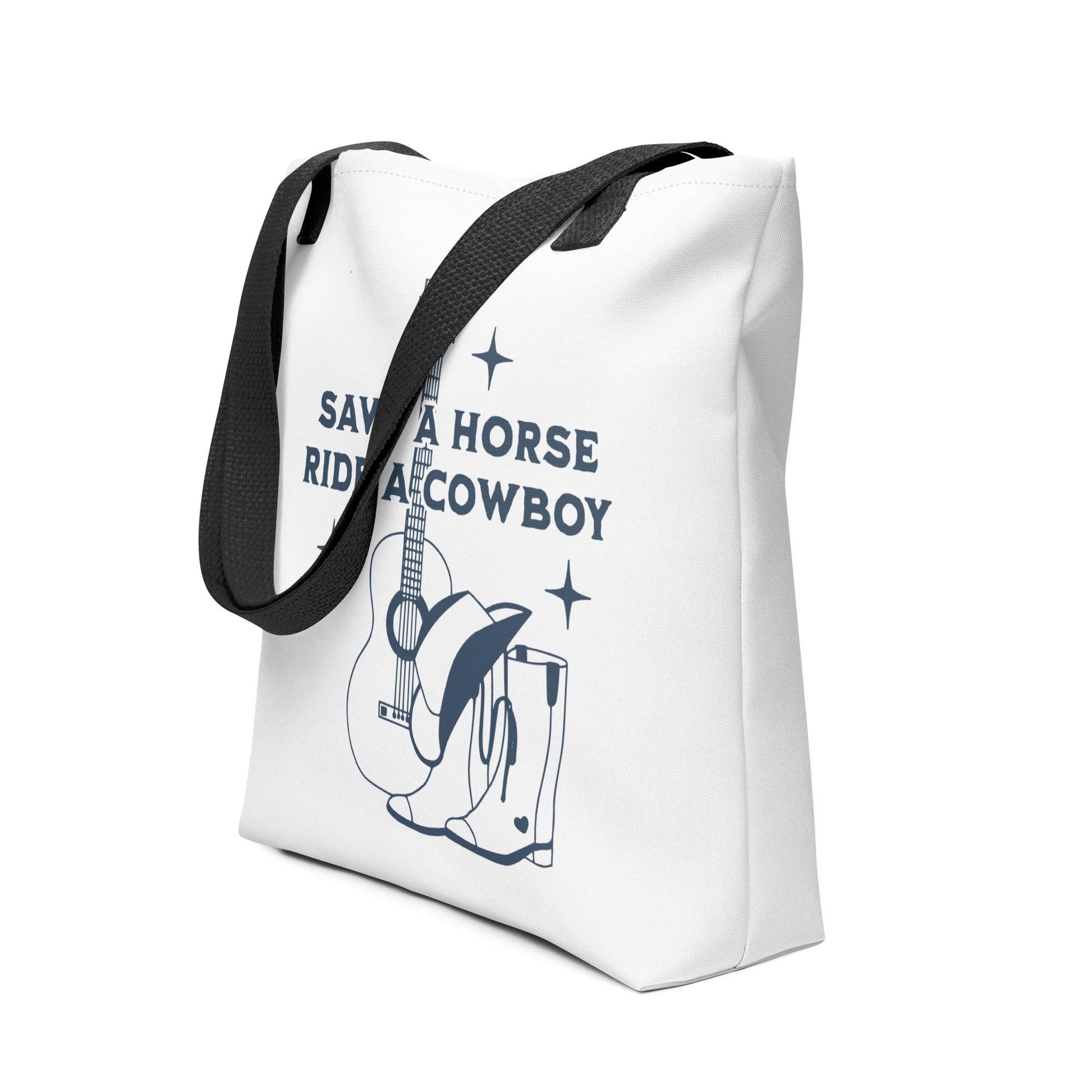 Save a Horse Ride a Cowboy Tote bag - The Bean Workshop - book tote bag, bookaholic gift, Chestnut Springs, Elsie Silver, reading gift, Save a horse Ride a cowboy, Theo Silva, tote bag