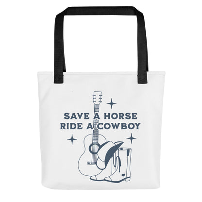 Save a Horse Ride a Cowboy Tote bag - The Bean Workshop - book tote bag, bookaholic gift, Chestnut Springs, Elsie Silver, reading gift, Save a horse Ride a cowboy, Theo Silva, tote bag