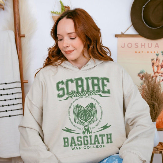 Scribe Quadrant Hooded Sweatshirt - The Bean Workshop - Fourth Wing, hoodie, Rebecca Yarros, Scribe Quadrant, The Empyrean