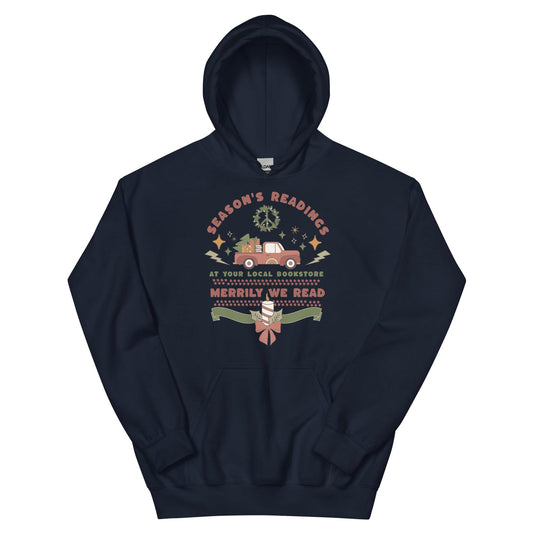 Season's Readings Christmas at Your Local Bookstore Hoodie - The Bean Workshop - bookish, Christmas, hoodie, Season's Readings