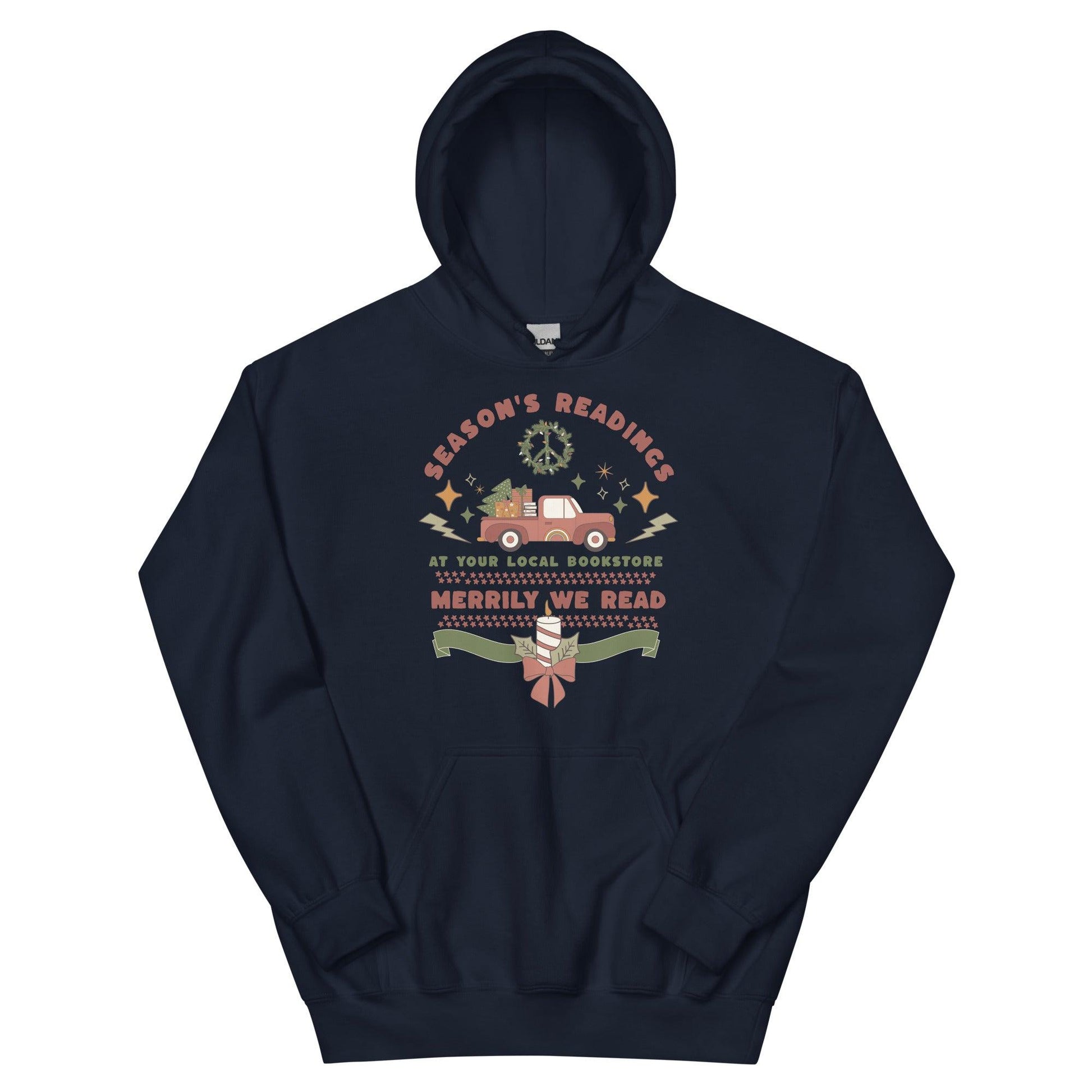 Season's Readings Christmas at Your Local Bookstore Hoodie - The Bean Workshop - bookish, Christmas, hoodie, Season's Readings