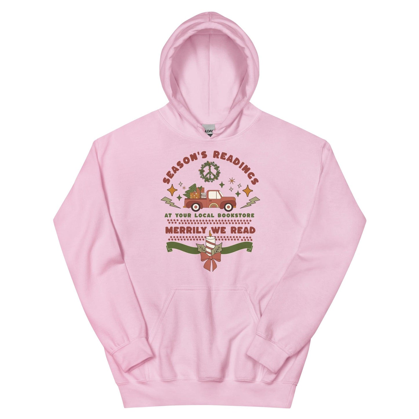 Season's Readings Christmas at Your Local Bookstore Hoodie - The Bean Workshop - bookish, Christmas, hoodie, Season's Readings