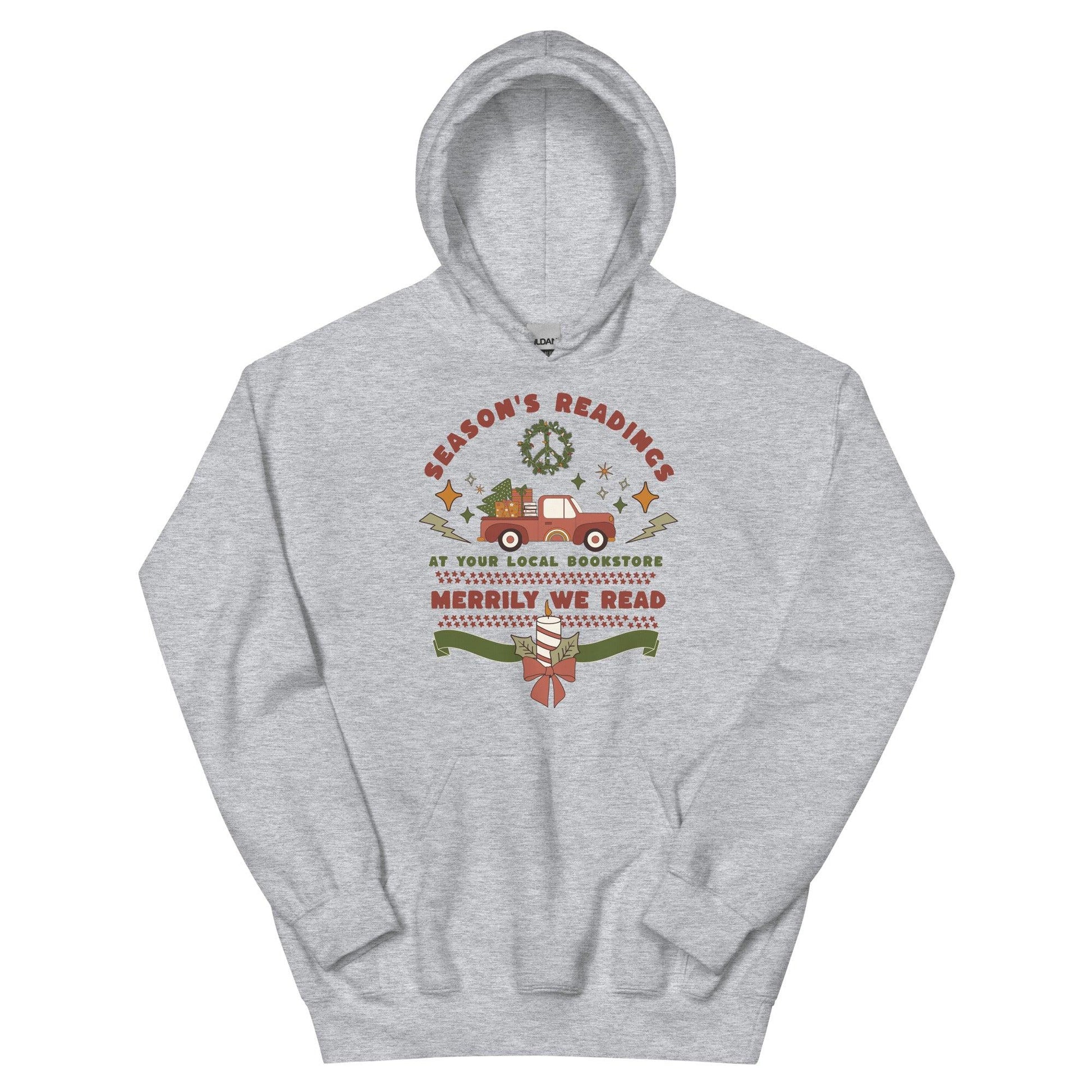Season's Readings Christmas at Your Local Bookstore Hoodie - The Bean Workshop - bookish, Christmas, hoodie, Season's Readings