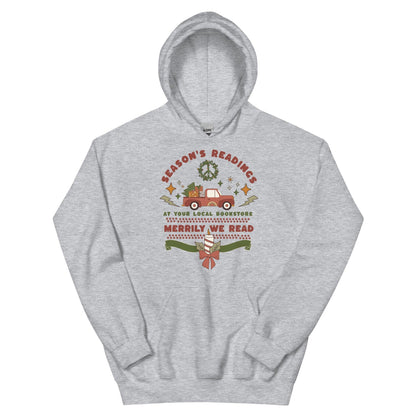 Season's Readings Christmas at Your Local Bookstore Hoodie - The Bean Workshop - bookish, Christmas, hoodie, Season's Readings