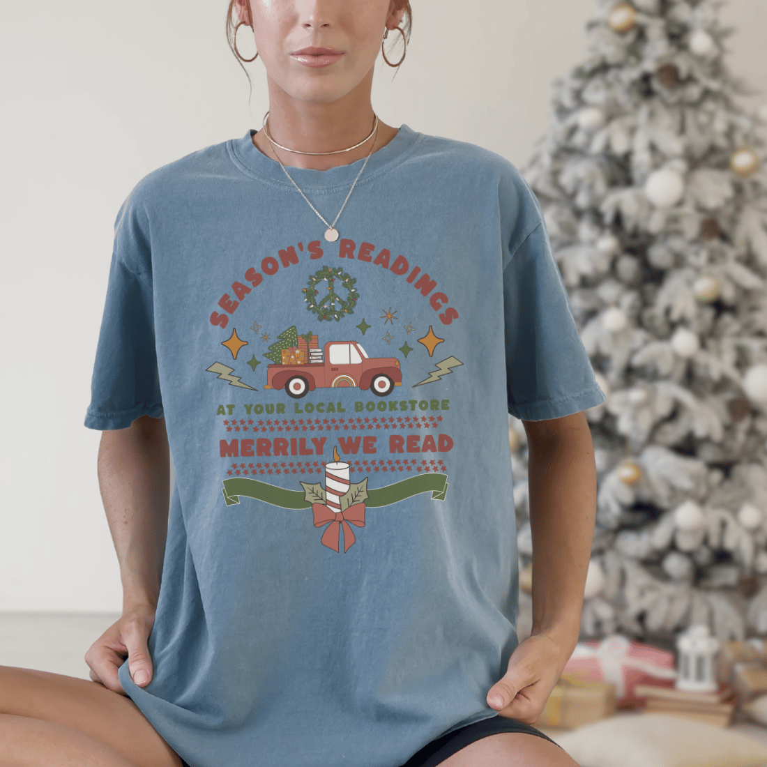 Season's Readings Christmas at Your Local Bookstore T-shirt - The Bean Workshop - bookish, Christmas, Season's Readings, t-shirt, Tee
