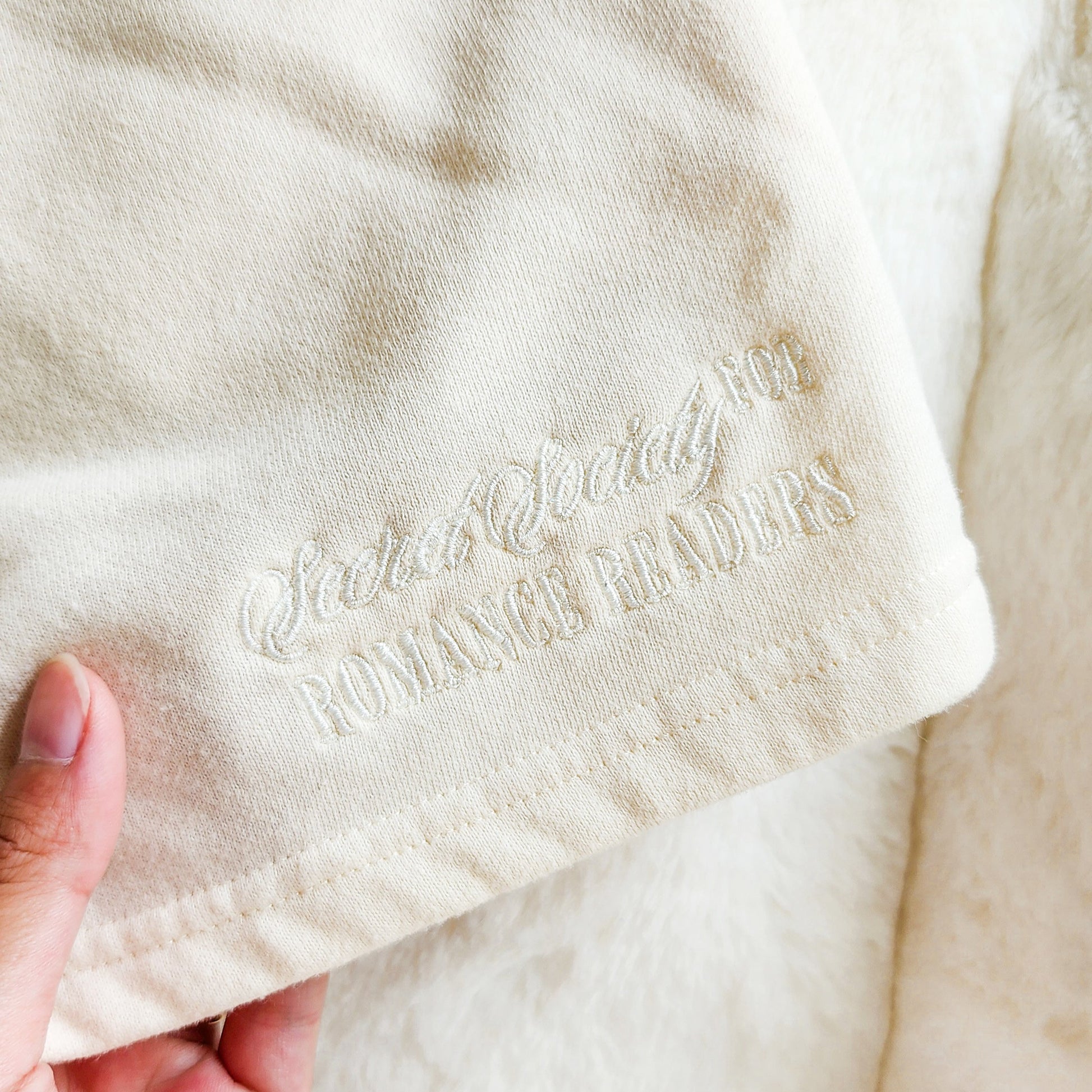 Secret Society for Romance Readers Embroidered Shorts - The Bean Workshop - romance readers, shorts