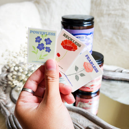Set of 3 Stickers from Powerless by Lauren Roberts - The Bean Workshop - fearless, lauren roberts, powerless, reckless
