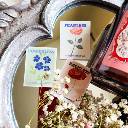 Set of 3 Stickers from Powerless by Lauren Roberts - The Bean Workshop - fearless, lauren roberts, powerless, reckless