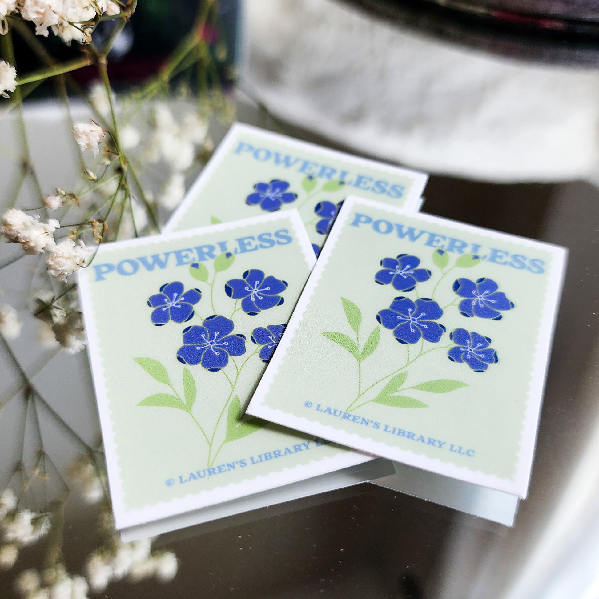 Set of 3 Stickers from Powerless by Lauren Roberts - The Bean Workshop - fearless, lauren roberts, powerless, reckless