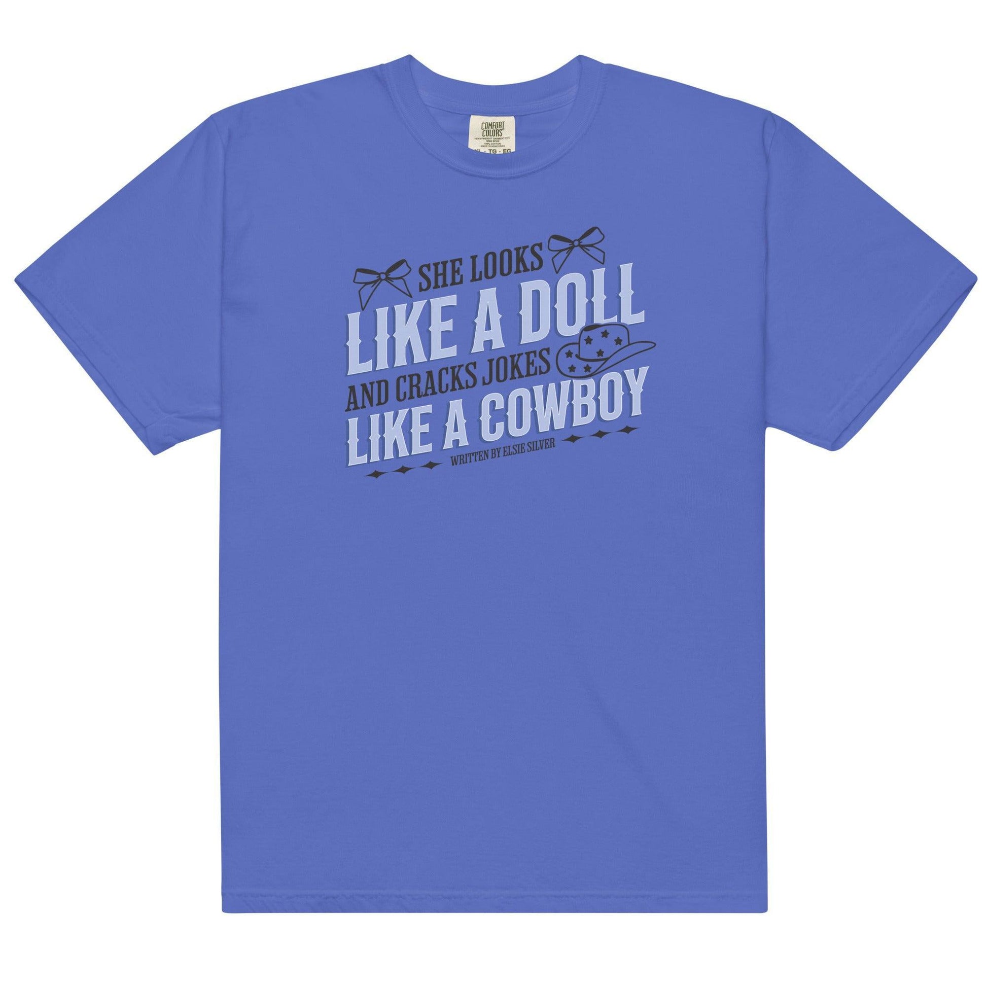 She Looks Like a Doll and Cracks Jokes Like a Cowboy Tee Shirt - The Bean Workshop - box tee, cade eaton, chestnut springs, elsie silver, heartless