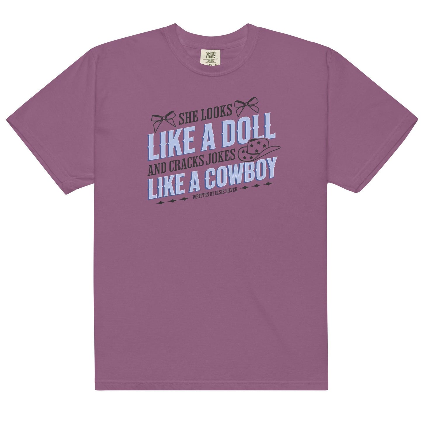 She Looks Like a Doll and Cracks Jokes Like a Cowboy Tee Shirt - The Bean Workshop - box tee, cade eaton, chestnut springs, elsie silver, heartless