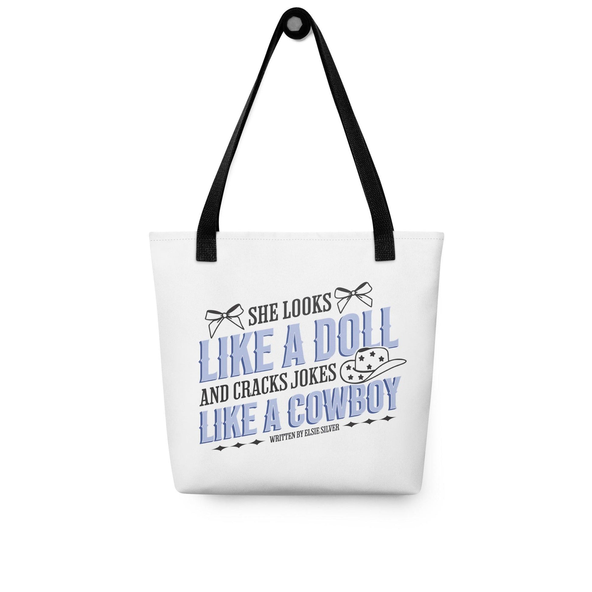 She looks like a doll and cracks jokes like a cowboy Tote Bag - The Bean Workshop - book tote bag, Chestnut Springs, Elsie Silver, heartless, reading gift, tote bag