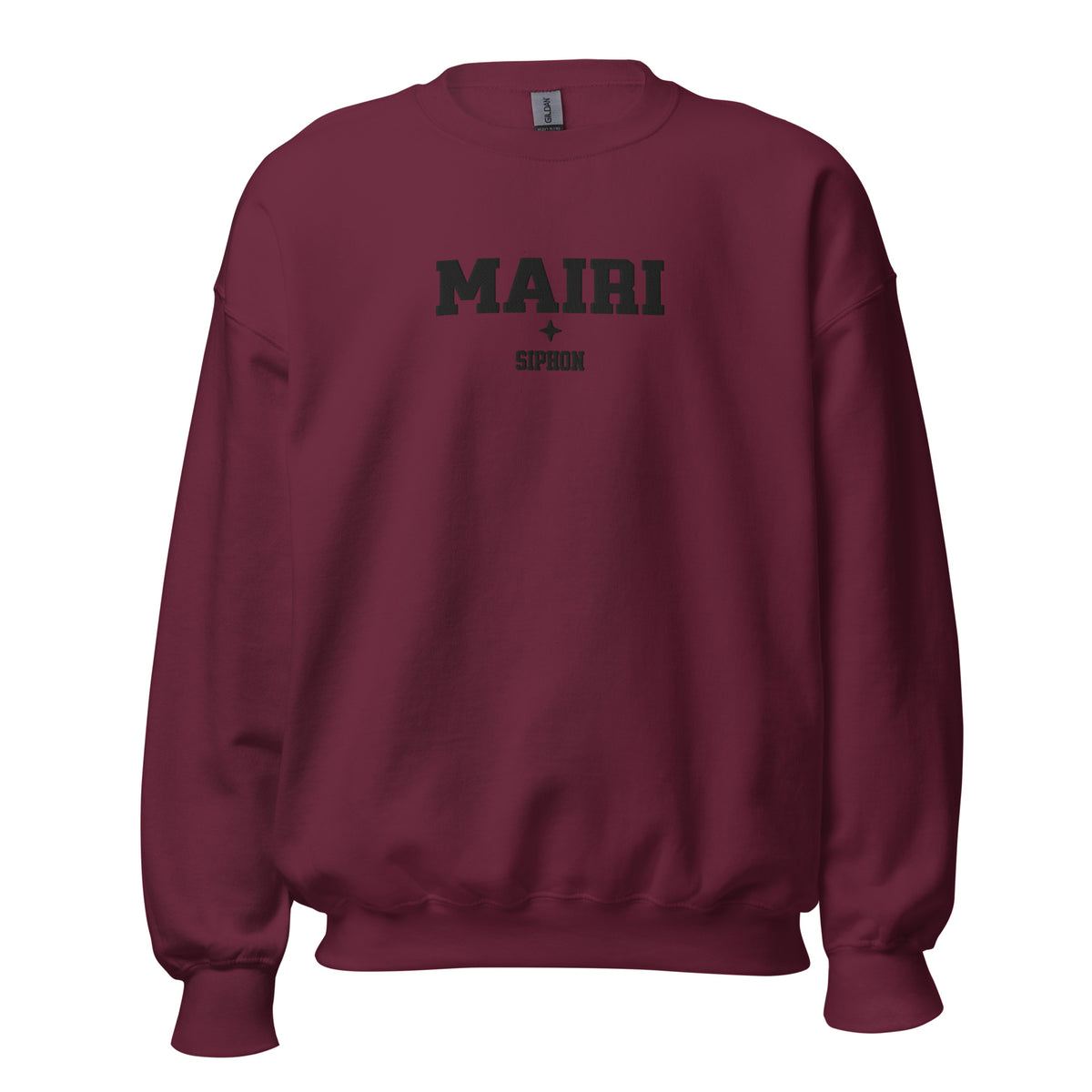 Sloane Mairi Siphon Embroidered Sweatshirt - The Bean Workshop - Basgiath, Black Embroidery, Booktok, Collegiate, Embroidered Bookish Gift, Empyrean Series Merch, Fantasy Apparel, Fourth Wing Crewneck, Iron Flame, Mairi Siphon Sweatshirt, Romantasy, Signet Power, Subtle Merch, sweatshirt