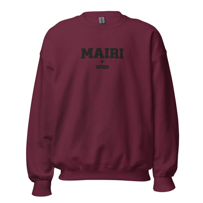 Sloane Mairi Siphon Embroidered Sweatshirt - The Bean Workshop - Basgiath, Black Embroidery, Booktok, Collegiate, Embroidered Bookish Gift, Empyrean Series Merch, Fantasy Apparel, Fourth Wing Crewneck, Iron Flame, Mairi Siphon Sweatshirt, Romantasy, Signet Power, Subtle Merch, sweatshirt