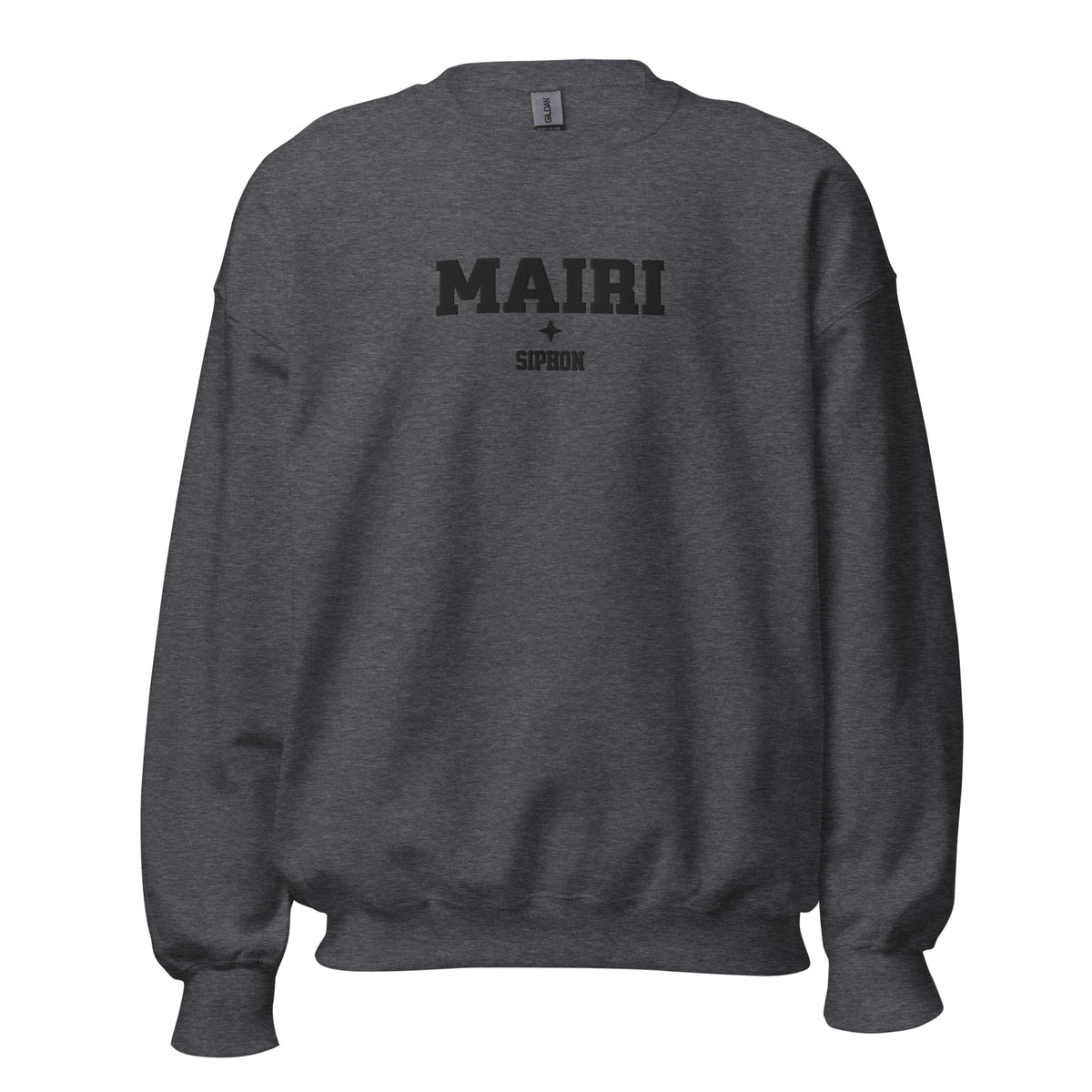 Sloane Mairi Siphon Embroidered Sweatshirt - The Bean Workshop - Basgiath, Black Embroidery, Booktok, Collegiate, Embroidered Bookish Gift, Empyrean Series Merch, Fantasy Apparel, Fourth Wing Crewneck, Iron Flame, Mairi Siphon Sweatshirt, Romantasy, Signet Power, Subtle Merch, sweatshirt