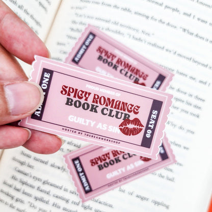 Spicy Romance Book Genre Ticket Sticker - The Bean Workshop - book club, book trope, spicy romance, sticker