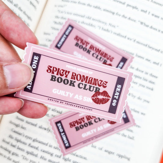 Spicy Romance Book Genre Ticket Sticker - The Bean Workshop - book club, book trope, spicy romance, sticker