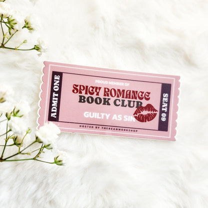 Spicy Romance Book Genre Ticket Sticker - The Bean Workshop - book club, book trope, spicy romance, sticker