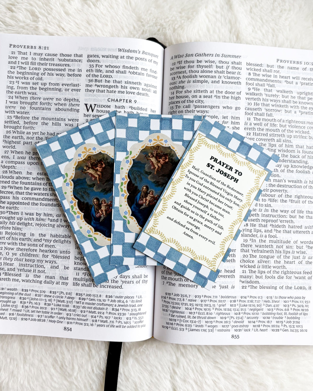 St. Joseph Prayer Card & Bookmark - The Bean Workshop - archangel, Baptism, Catholic, children, Confirmation, faith gift, First Communion, guardian angel, Hail Mary, Holy Family, prayer card, St. Joseph, St. Michael