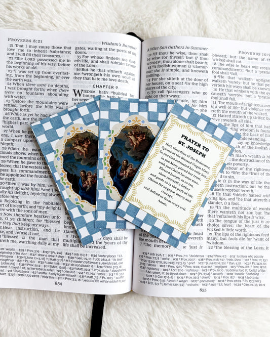 St. Joseph Prayer Card & Bookmark - The Bean Workshop - archangel, Baptism, Catholic, children, Confirmation, faith gift, First Communion, guardian angel, Hail Mary, Holy Family, prayer card, St. Joseph, St. Michael