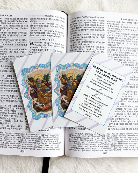 St. Michael the Archangel Prayer Card & Bookmark - The Bean Workshop - archangel, children, Confirmation, faith gift, First Communion, guardian angel, prayer card, St. Michael