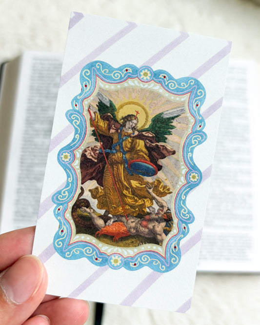 St. Michael the Archangel Prayer Card & Bookmark - The Bean Workshop - archangel, children, Confirmation, faith gift, First Communion, guardian angel, prayer card, St. Michael