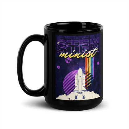 STEM-Minist Black Glossy Mug - The Bean Workshop - Ali Hazelwood, Black mug, Bookish Accessories, coffee mug, Love Theoretically, mug, STEM