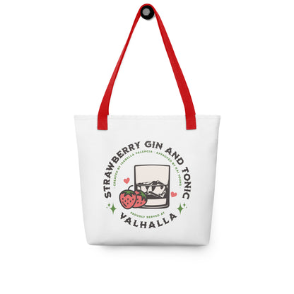 Strawberry Gin and Tonic Tote bag - The Bean Workshop - Ana Huang, bookish accessories, Isabella and Kai, Kings of Sin, Strawberry Gin and Tonic, tote, tote bag