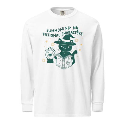 Summoning My Fictional Characters Heavyweight Long Sleeve Tee Shirt - The Bean Workshop - book lovers, halloween, long sleeve tee