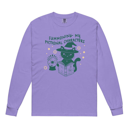 Summoning My Fictional Characters Heavyweight Long Sleeve Tee Shirt - The Bean Workshop - book lovers, halloween, long sleeve tee