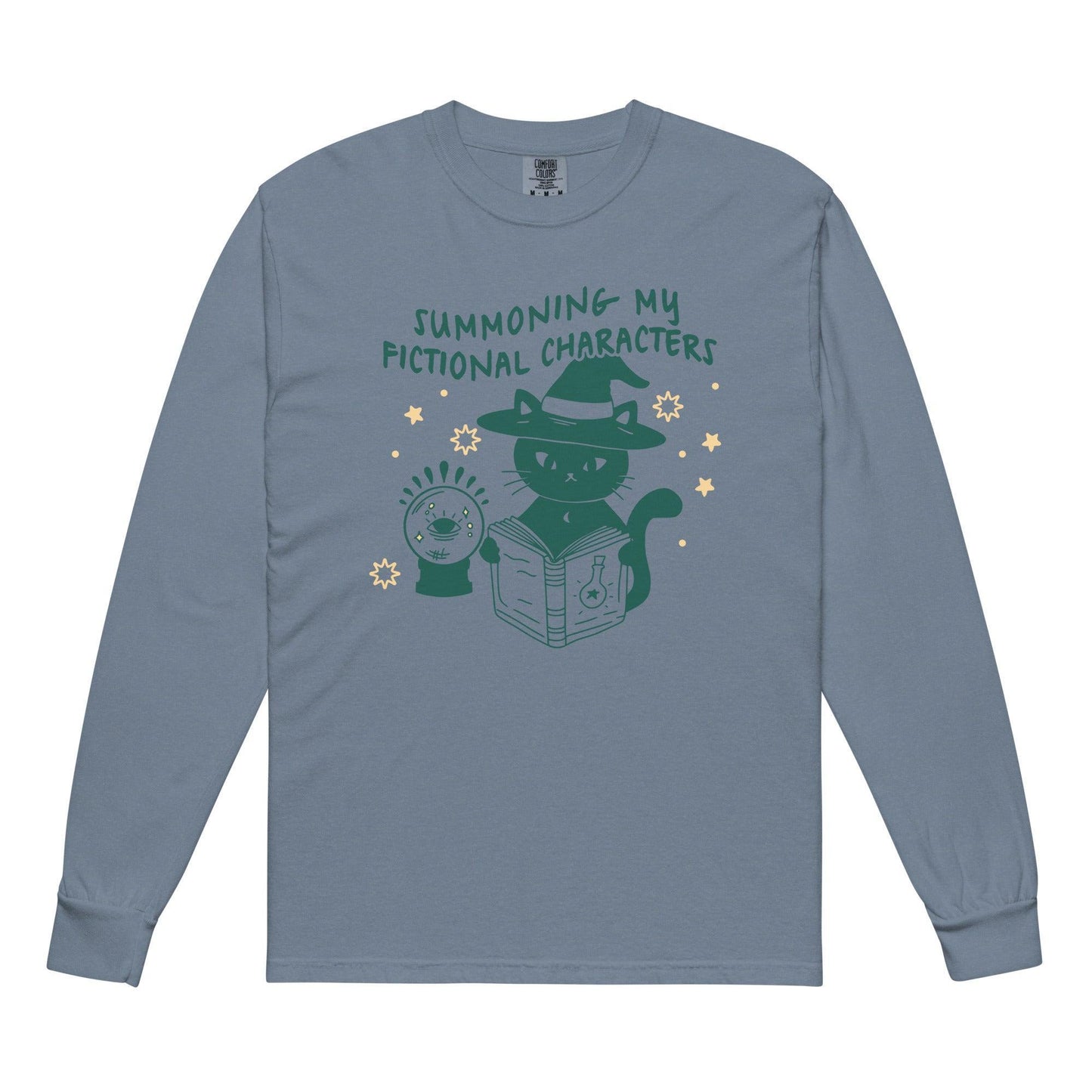 Summoning My Fictional Characters Heavyweight Long Sleeve Tee Shirt - The Bean Workshop - book lovers, halloween, long sleeve tee