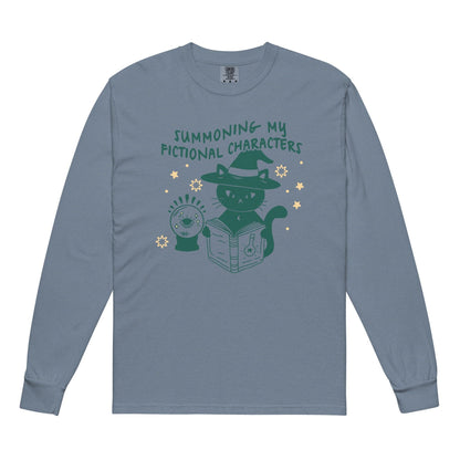 Summoning My Fictional Characters Heavyweight Long Sleeve Tee Shirt - The Bean Workshop - book lovers, halloween, long sleeve tee