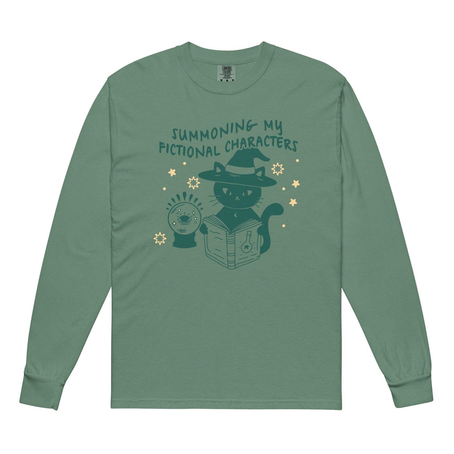 Summoning My Fictional Characters Heavyweight Long Sleeve Tee Shirt - The Bean Workshop - book lovers, halloween, long sleeve tee