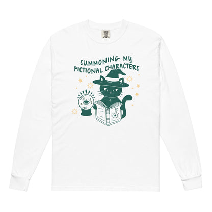 Summoning My Fictional Characters Heavyweight Long Sleeve Tee Shirt - The Bean Workshop - book lovers, halloween, long sleeve tee