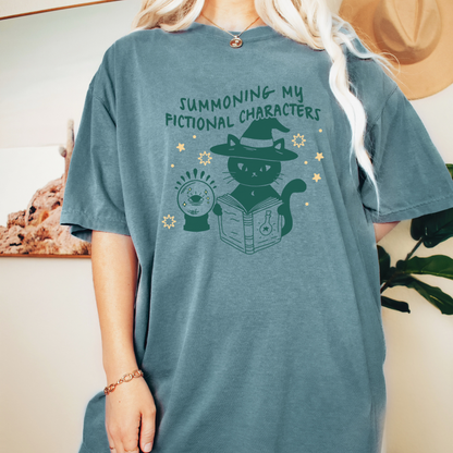 Summoning My Fictional Characters Tee Shirt - The Bean Workshop - book lovers, box tee, halloween