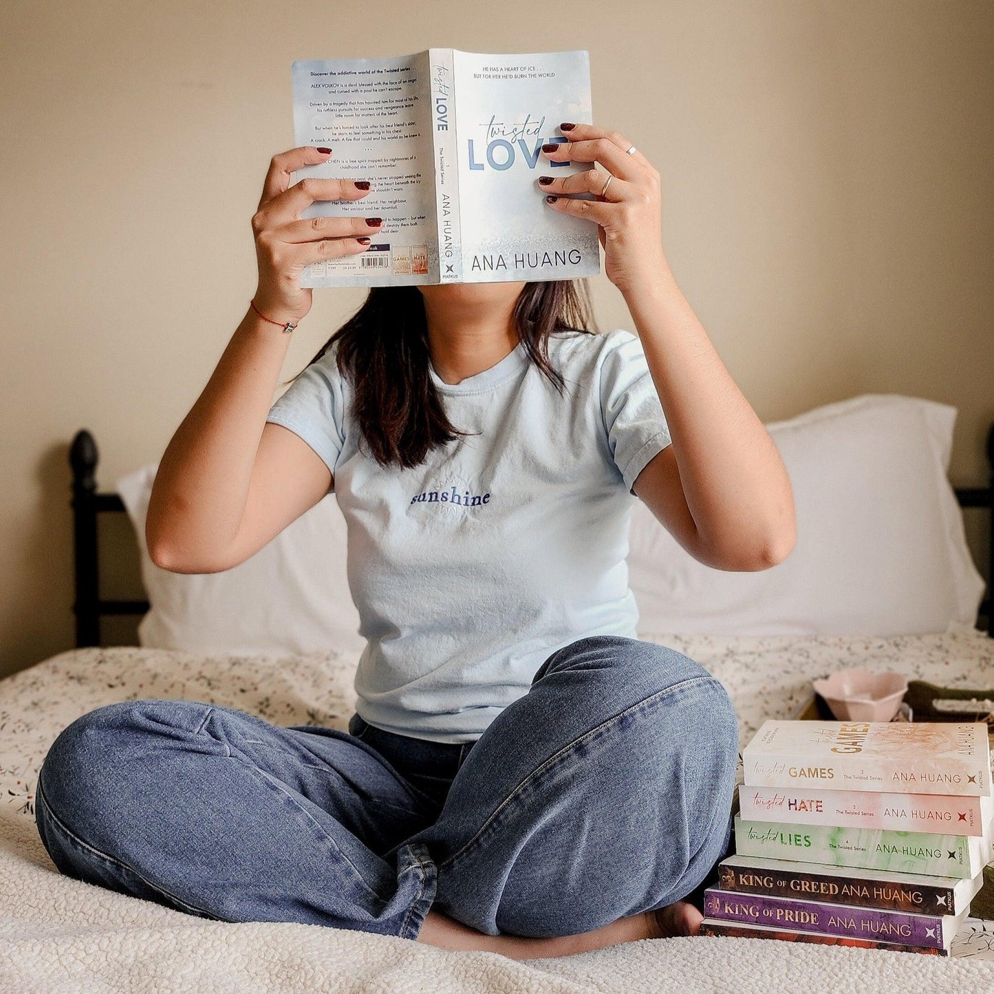 Sunshine Ava Chen Embroidered T-Shirt - The Bean Workshop - alex volkov, ana huang, ava chen, box tee, embroidered, twisted