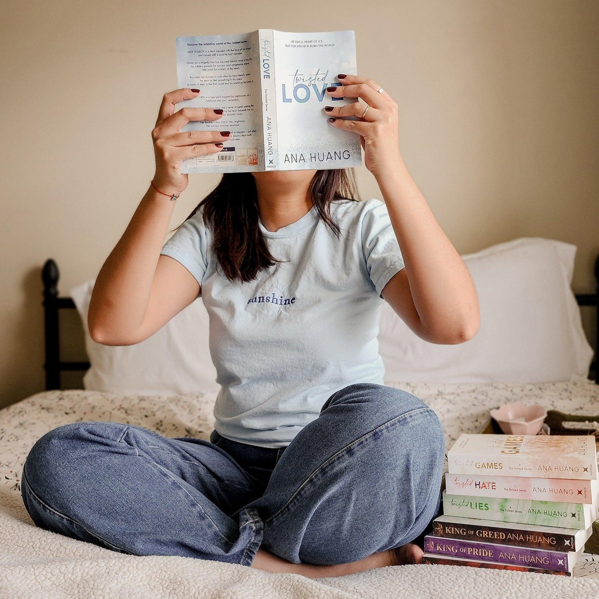 Sunshine Ava Chen Embroidered T-Shirt - The Bean Workshop - alex volkov, ana huang, ava chen, box tee, embroidered, twisted